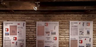 Folha do Domingo em exposição no Brasil de jornais centenários brasileiros e portugueses