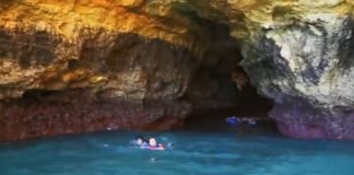 Autoridades resgatam 12 pessoas de embarcação encalhada em gruta em Lagoa (com vídeo)