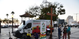 Símbolos da JMJ marcaram presença numa das zonas mais movimentadas de Faro (c/vídeo e fotos)